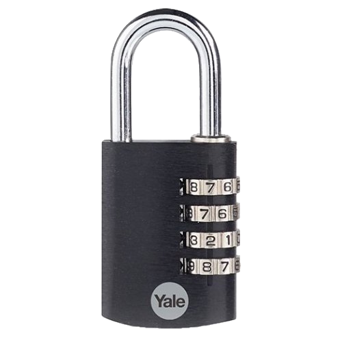 Yale 4-dial Aluminium Combination Padlock - Black