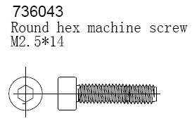 Set of bolts hexagon M2,5x14mm 6pcs fs736043 - 0.10kg