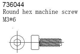 Set of bolts hexagon M3x6mm 6pcs fs736044 - 0.10kg