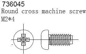 Set of bolts M2x4mm 6pcs fs736045 - 0.10kg