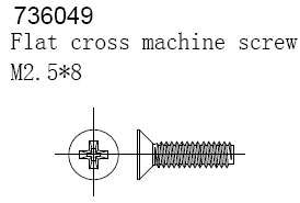 Set of bolts sweat 2.5x8mm 6pcs fs736049 - 0.10kg