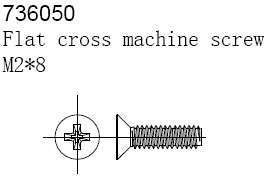 Set of bolts sweat M2x8mm 6pcs fs736050 - 0.10kg