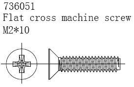 Set of bolts sweat M2x10mm 6pcs fs736051 - 0.10kg