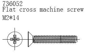 Set of bolts sweat M2x14mm 6pcs fs736052 - 0.10kg