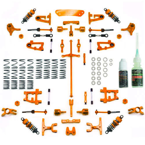 Yeah Racing Aluminum Conversion Kit Ultimate Version Orange For Tamiya TT-01/ TT-01E #CK-TT01/EV2OR