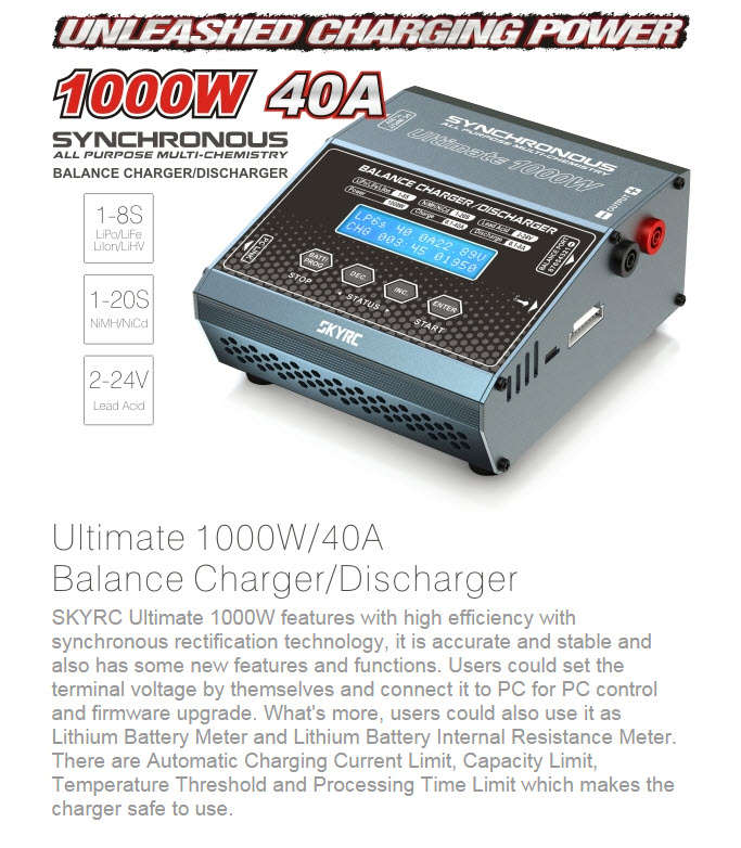 SkyRC - 1000W charger (SK-100069) - SkyRC 5kg