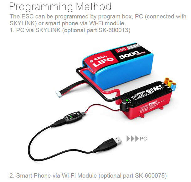 SkyRC - TORO 1/5 200A ESC (SK-300047-01) - SkyRC 1kg