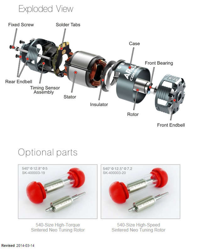 SkyRC -  ARES Pro 1/10 Scale 21.5T,1760KV Sensored BL motor (SK-400003-32) - SkyRC 1kg