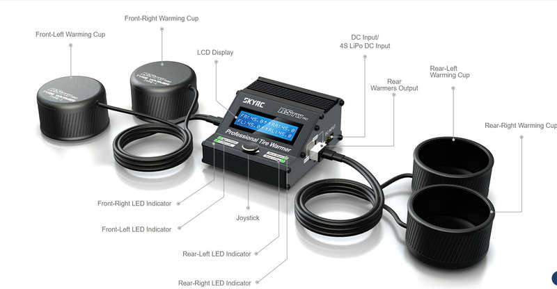 SkyRC - RSTW V3 Tire Warmer with Warming Belts 1/8 ("SK-600064-08") - SkyRC 3kg