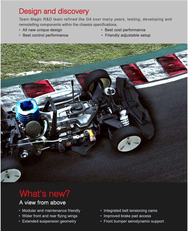 TeamMagic -  1/10 G4RS Gas Touring Car (Chassis Only requires servo, engine, shell, Wheels and Tires