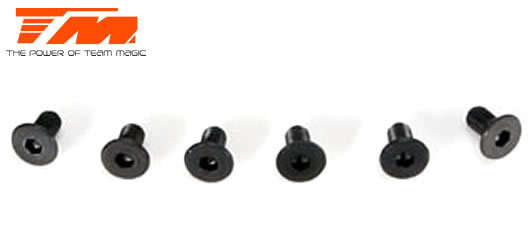 Screws - Flat Head - Hex (Allen) - M3 x 6mm (6 pcs) - 126306 - 0.10kg