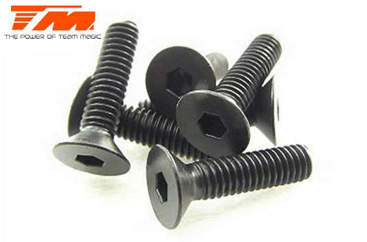Screws - Flat Head - Hex (Allen) - M4 x 16mm (6 pcs) - 126416 - 0.10kg