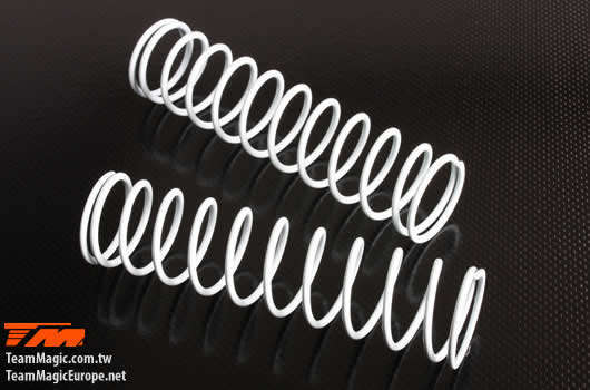 Replacement Part - M8JS/JR/B8ER - Rear 18x86mm Shock Spring - White #10 Hard (2 pcs) - 560271 - 0.10