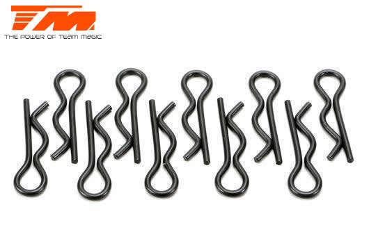 Team Magic - Body Clips - R8 - fits 8mm body mount - Black (10 pcs) ("TM-101205") - 0.10kg