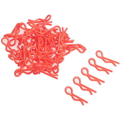 Yeah Racing RC Body Clip For 1/8 1/10 1/12 50pcs Florescent Orange #YA-0325OR - 0.10kg