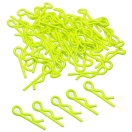 Yeah Racing RC Body Clip For 1/8 1/10 1/12 50pcs Florescent Yellow #YA-0325YW  - 0.20kg