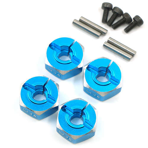(#WA-033BU) Aluminum Hex Adaptor Set 12x6mm For 1/10 RC Touring Drift Crawler Blue - Yeah Racing 0.1