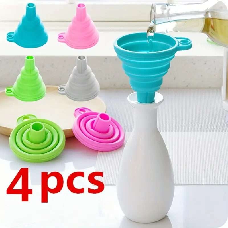 4pc Silicone Collapsible mini Funnel set