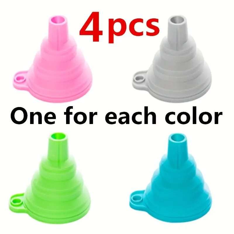 4pc Silicone Collapsible mini Funnel set