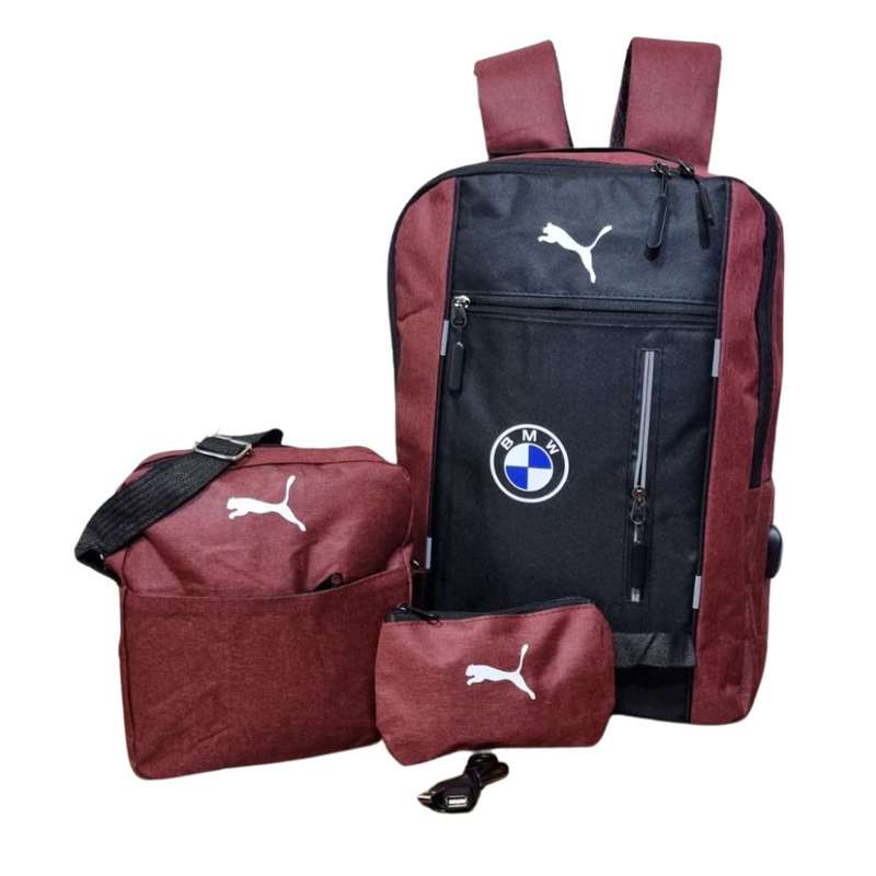 Multi function Large 4 Piece Laptop Bag Set with USB Charging Port