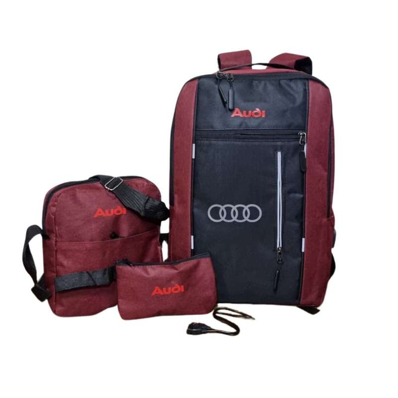 Multi function Large 4 Piece Laptop Bag Set with USB Charging Port