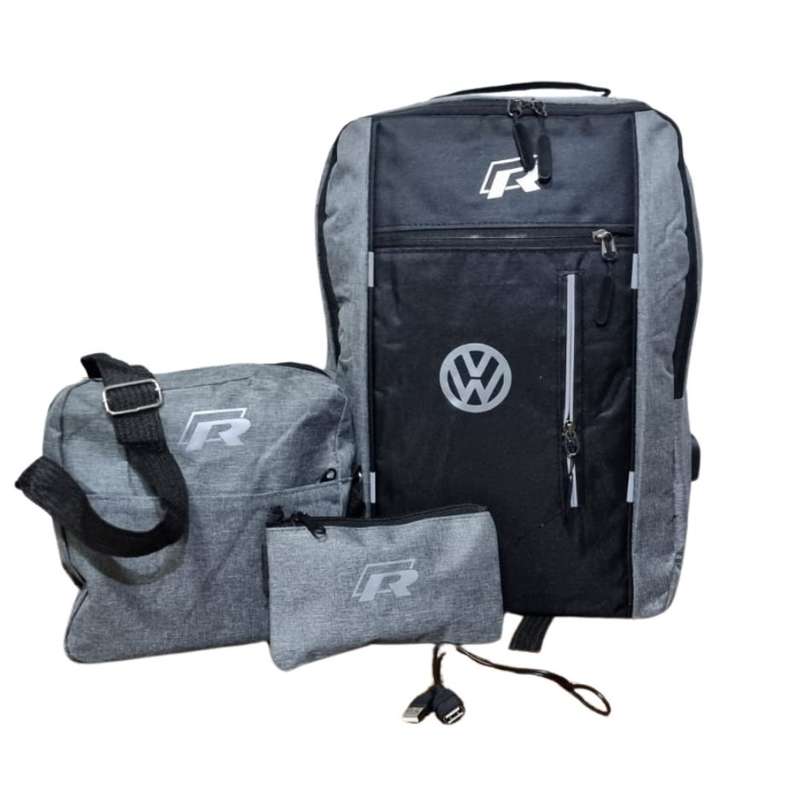 Multi function Large 4 Piece Laptop Bag Set with USB Charging Port