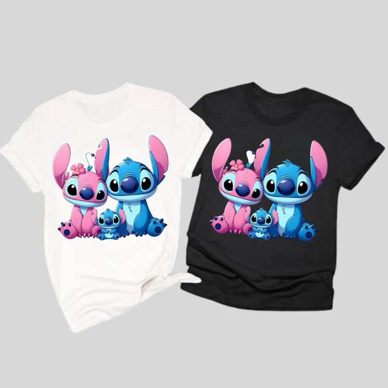 Kids Lilo&Stitch Printed Cotton T-Shirts - Unisex