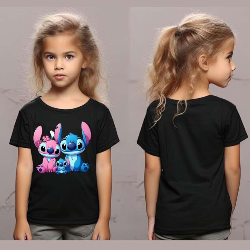Kids Lilo&Stitch Printed Cotton T-Shirts - Unisex