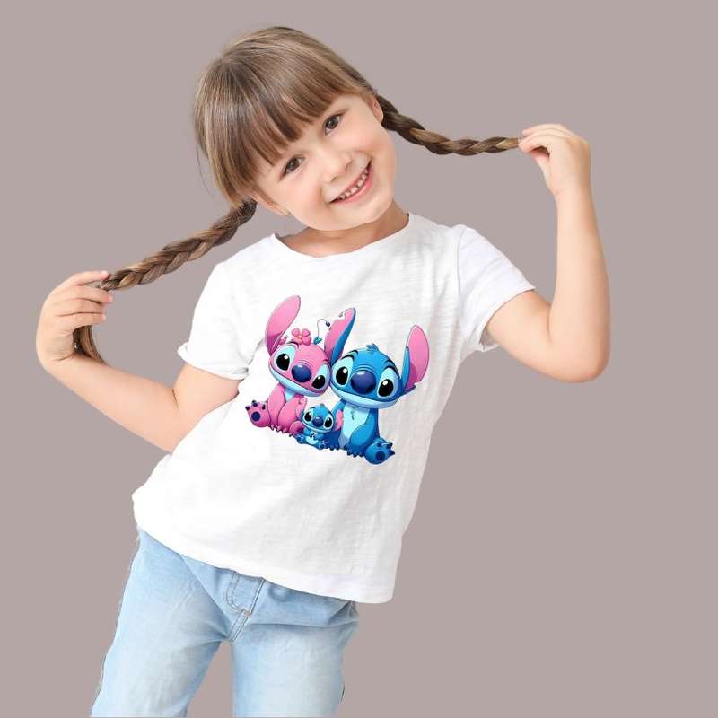 Kids Lilo&Stitch Printed Cotton T-Shirts - Unisex