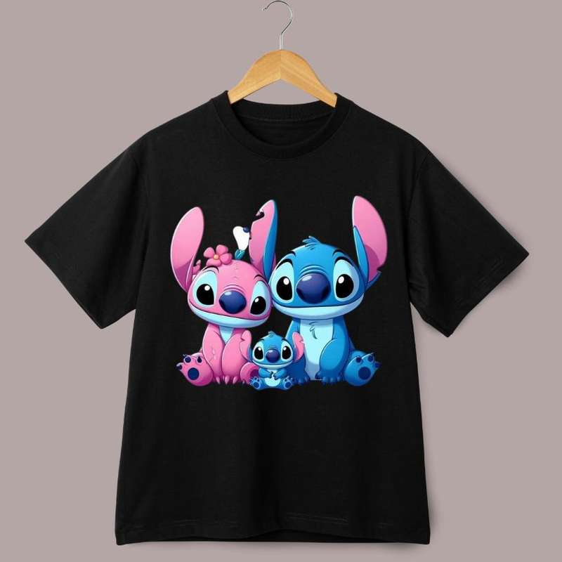 Kids Lilo&Stitch Printed Cotton T-Shirts - Unisex