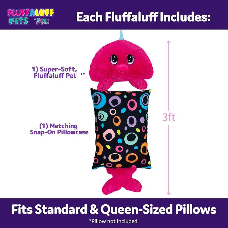 Happy Nappers Fluffaluff Pets, Snap On & Off The Pillowcase