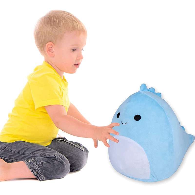 Handmade Plush Toy Chubby Dinosaur Plush Toy - Blue