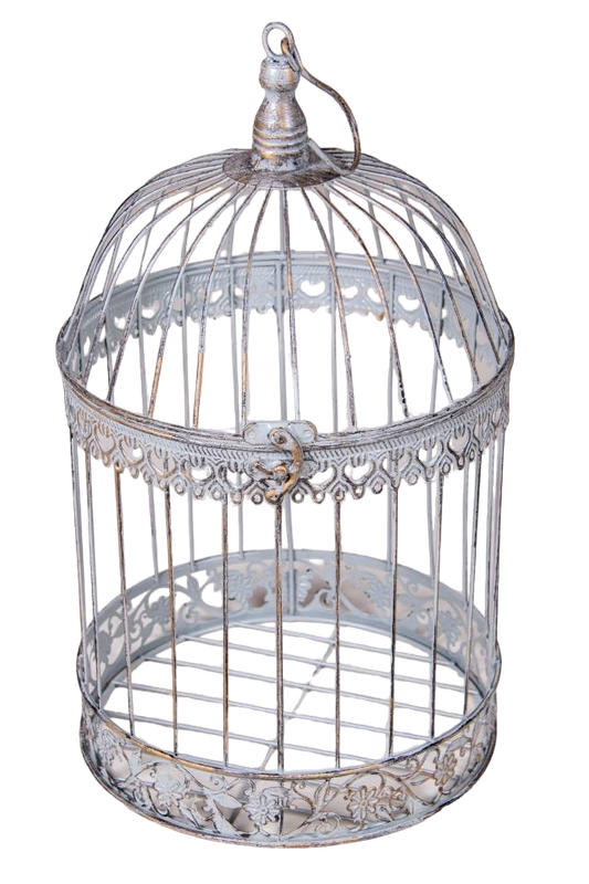 Bird Cage Large Antique Grey Home Decor