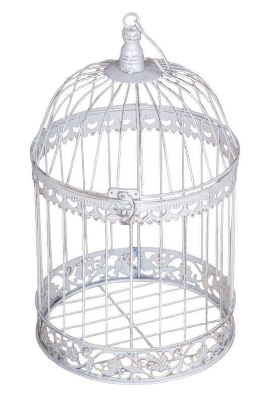 Antique Birdcage White Large Décor