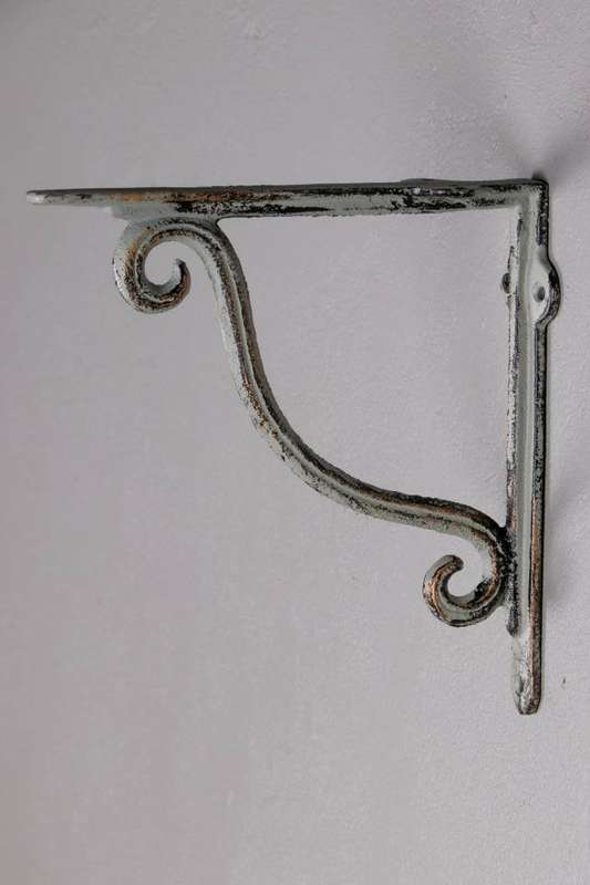 Plain Curl Bracket Antique Grey