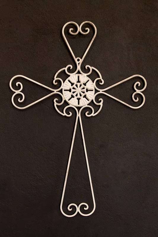Cross Wall Décor Antique White