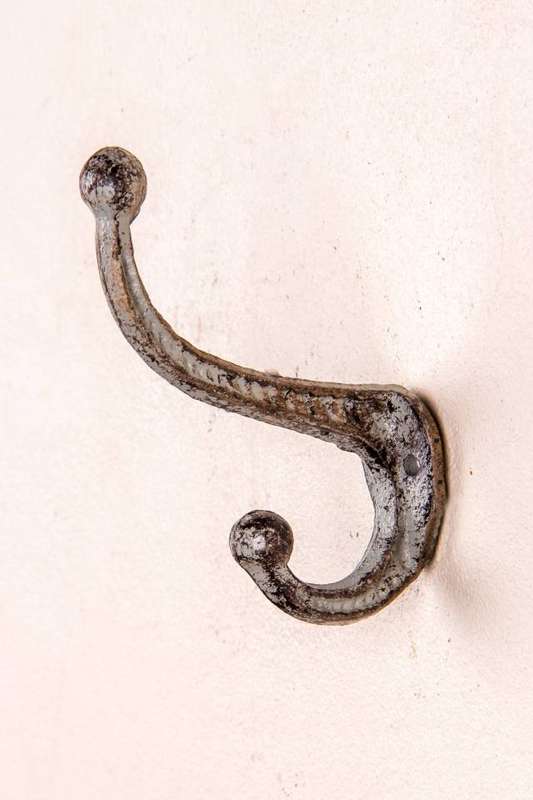 Double Hook Small Antique Grey