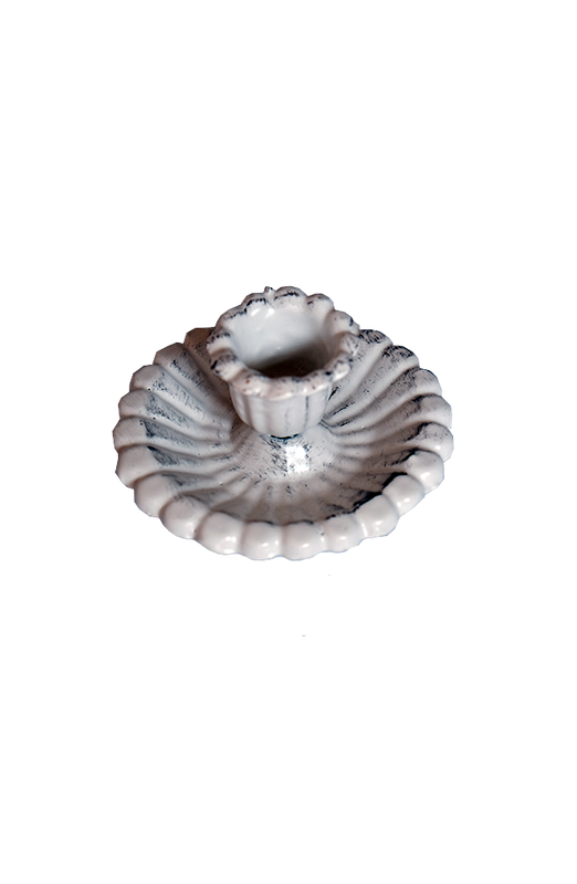 Small Cup Candle Holder Antique White