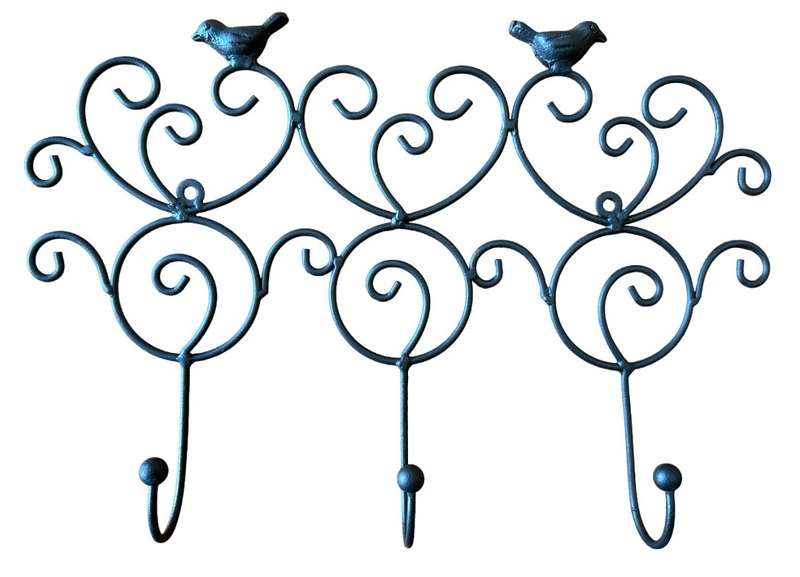 3 Hooks Wall Fixture Black Birds