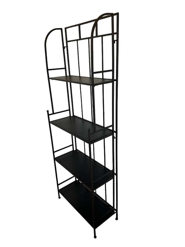 Modern 4 Shelf  Black with Medium Density Fiberboard Shelves