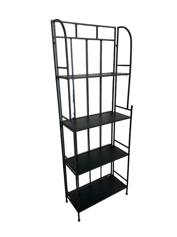 Modern 4 Shelf  Black with Medium Density Fiberboard Shelves