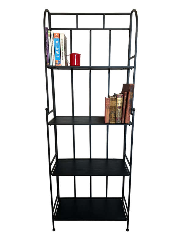 Modern 4 Shelf  Black with Medium Density Fiberboard Shelves