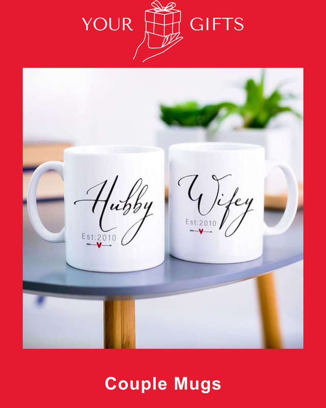 Hubby-Wifey Couple Mugs Set