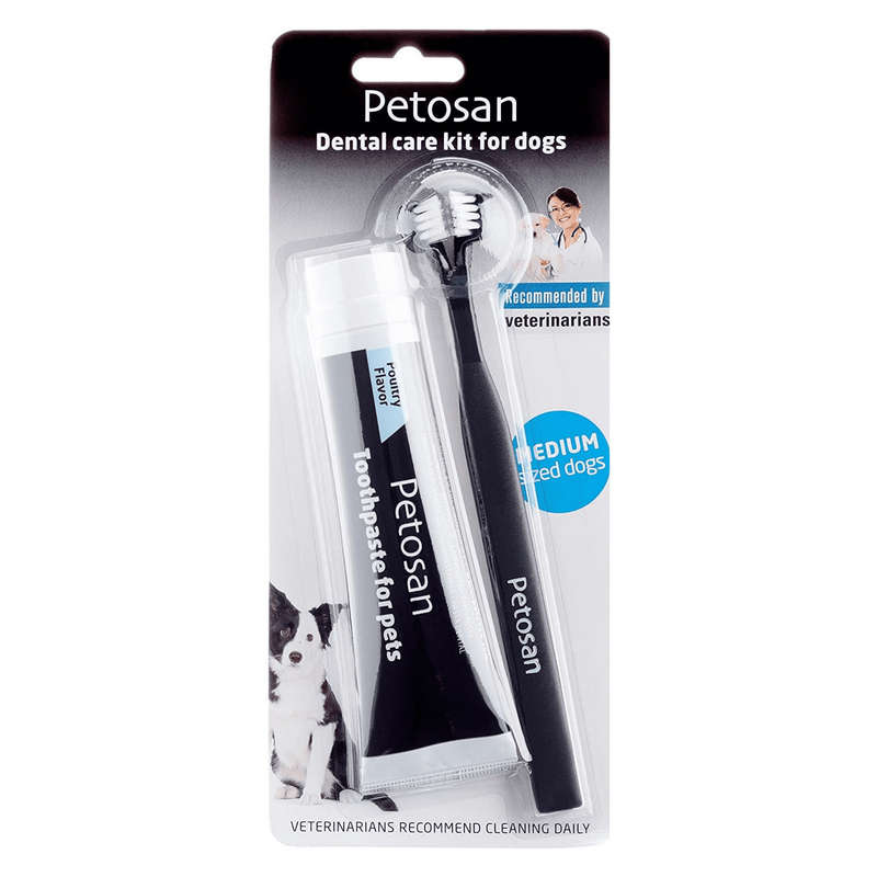 Petosan Pet Dental Kit, Double Headed Toothbrush and Toothpaste