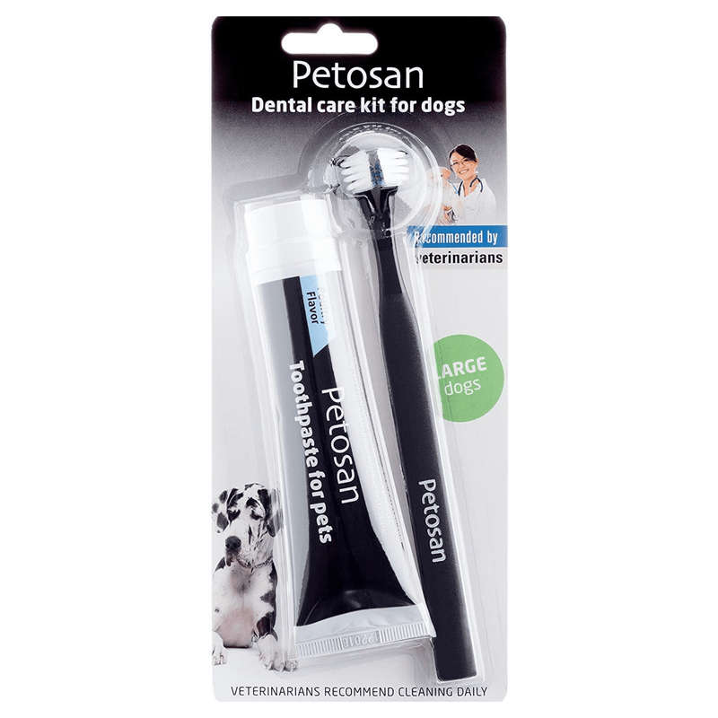 Petosan Pet Dental Kit, Double Headed Toothbrush and Toothpaste