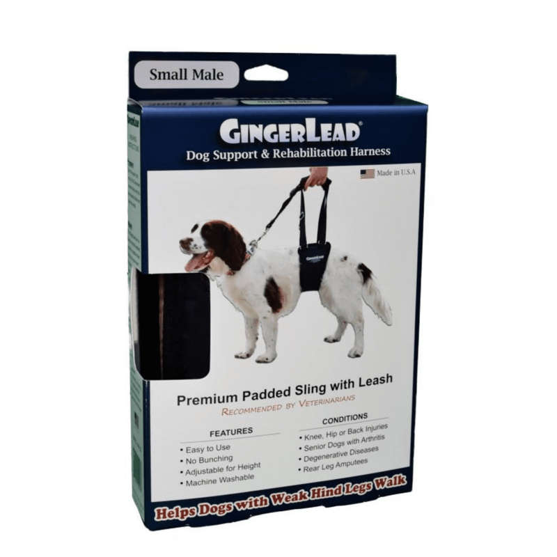 GingerLead Dog Support & Rehabilitation Harnesses - Padded Sling with Leash for Comfort and Control