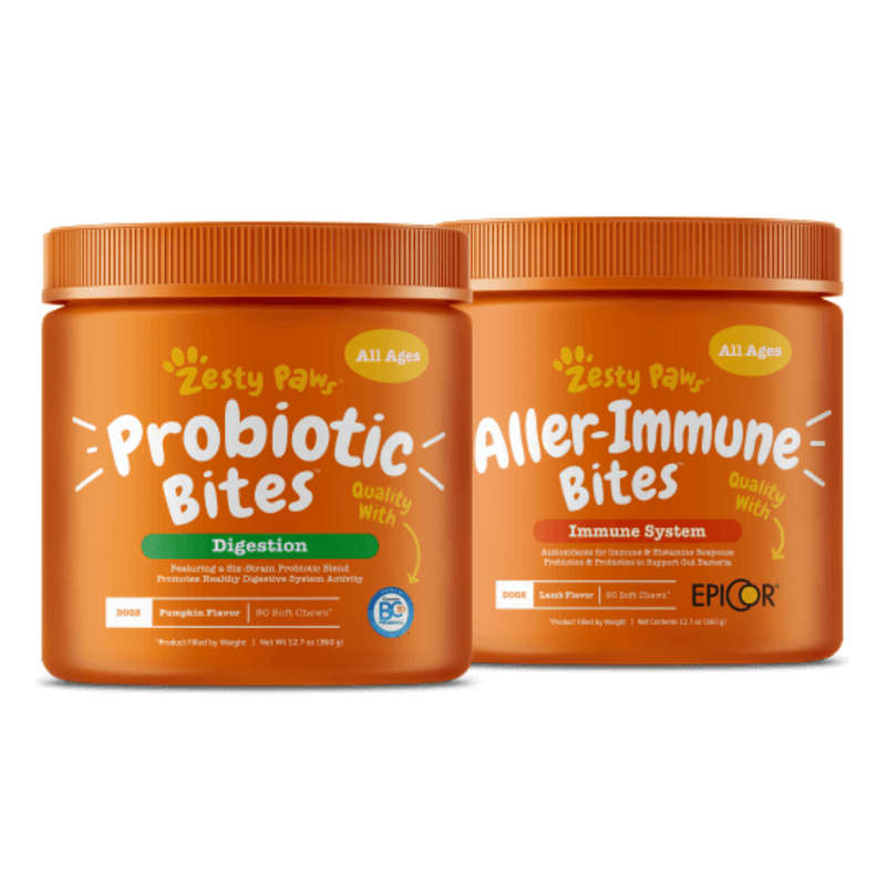 Zesty Paws Gut and Immune pack (Allerimmune + Probiotics)