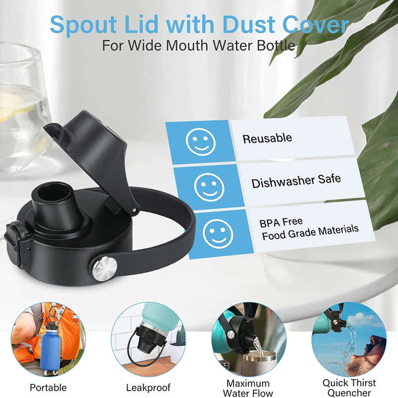 Hydro Flask wide mouth spout replacement lid with quick flip and auto lock