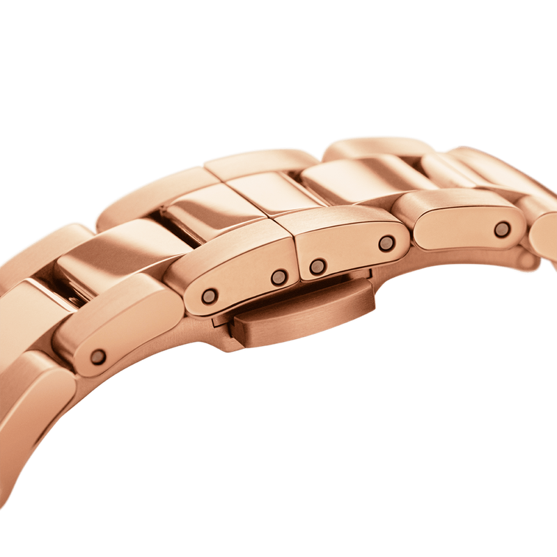 Daniel Wellington Iconic Link Rose Gold Women's Watch 36 mm (DW00100209) - White dial