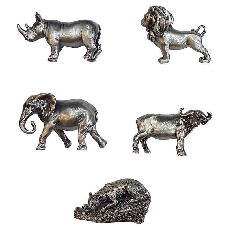 Big 5 African animals - Pewter Set